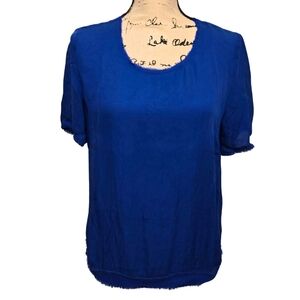 Elie Tahari Royal Blue 100% Silk Blouse size M